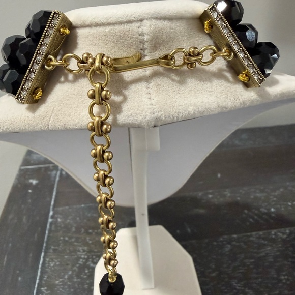 Heidi Daus Necklace Gold Tone Blue Crystal Jeweled - Picture 3 of 4